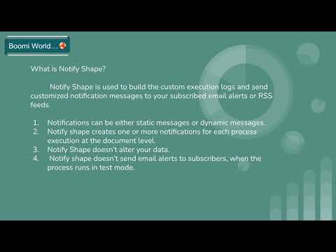 Dell Boomi Tutorial Day-14|Notify Shape|How To Configure Notify Shape|Execute Shapes|BoomiWorld