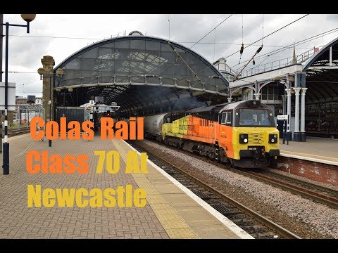 Colas Rail 70802 Passes Through Newcastle Working 6S89 West Thurrock - Oxwellmains [HD]