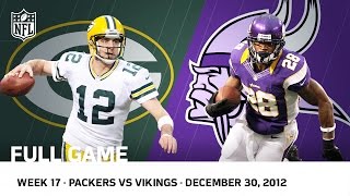 "Adrian Peterson Goes Over 2000" Packers vs. Vikings (Week 17, 2012) | NFL Full Game