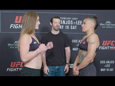 Aspen Ladd vs. Sijara Eubanks - Weigh-in Face-Off - (UFC Fight Night: dos Anjos vs. Lee) - /r/WMMA