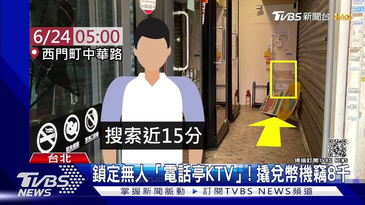慘!「電話亭KTV」被撬兌幣機偷8000 停業中0收入還遭竊