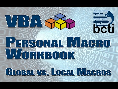 VBA - Personal Macro Workbook (in Excel)