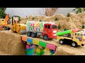 Bridge Construction Vehicles Dump Trucks Excavator Road Roller Blocks Toys