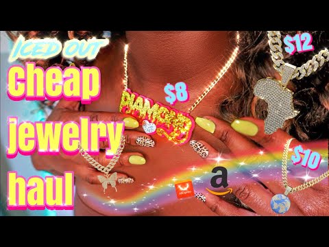 $12 CUBAN LINKS?! 💎  ALIEXPRESS Jewelry Haul $15 or Less ✨  Cheap Iced Out Jewelry that LASTS!