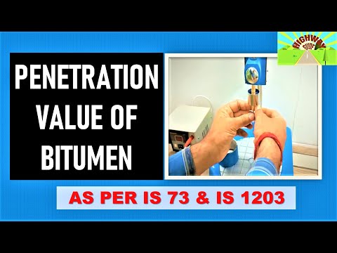 Penetration value of bitumen