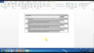how to adjust cell as per text length in Ms word table