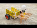 How To Make A Robot Matchbox Rickshaw Cart DIY Mechanical Toy Robot Pulling Rickshaw