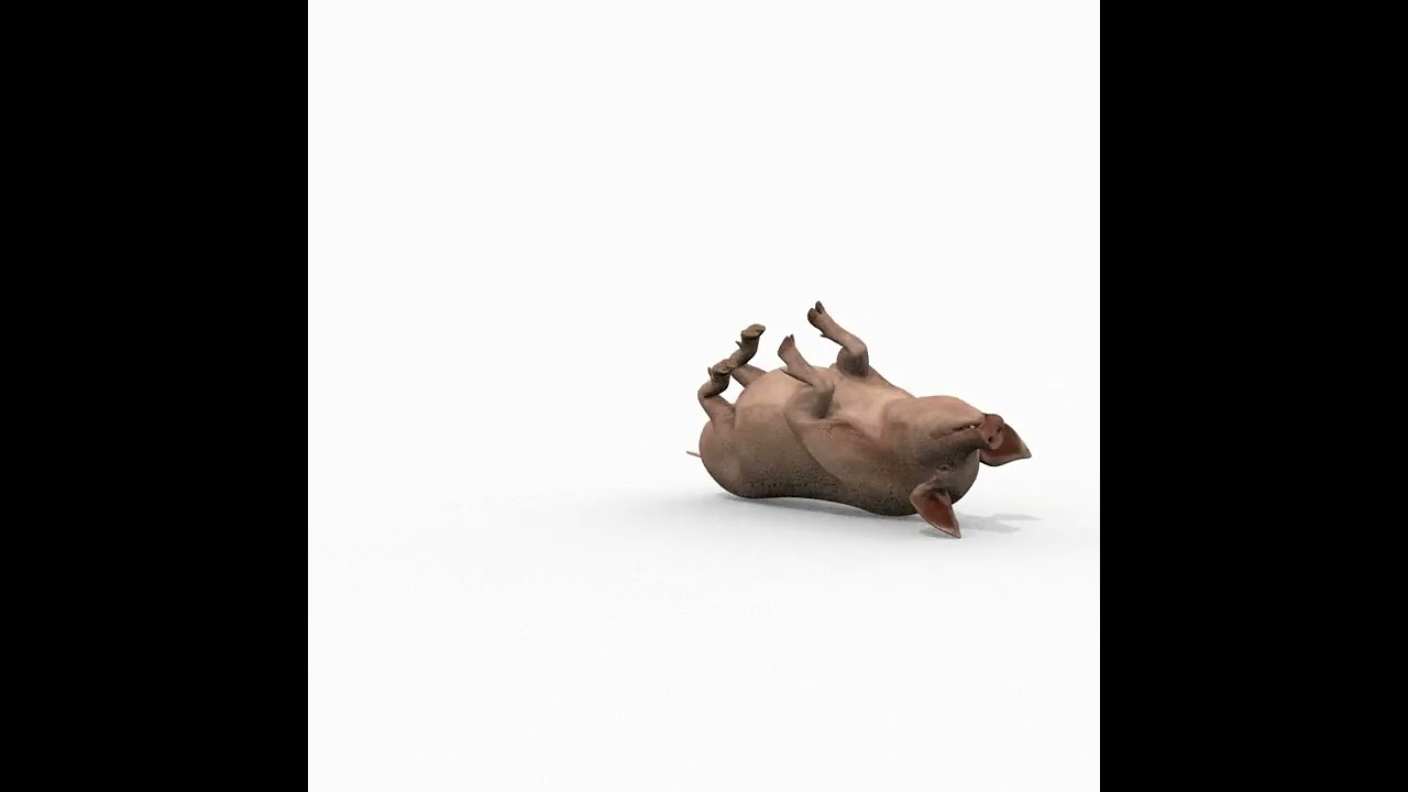 Porky the pig - animated 3d fur model 3D Model