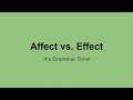 Affect vs Effect - Never Get It Wrong Again!