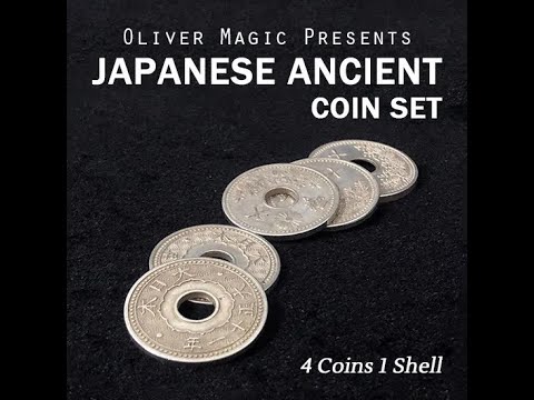 Japanese Ancient Coin Set (4 Coins 1 Shell) by Oliver Magic