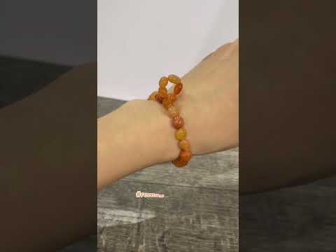 Подарок девушке - браслет из натурального камня Сердолик природная форма бусин размером 6-10 мм в коробочке - фото 1 - id-p2021932256