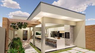 Área de Lazer Pequena e Moderna | FUNCIONAL com Aproveitamento do Terreno | 68m2!