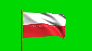 Poland National Flag | World Countries Flag Series | Green Screen Flag | Royalty Free Footages
