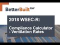 WSEC R 2018 Compliance Calculator Ventilation Rates