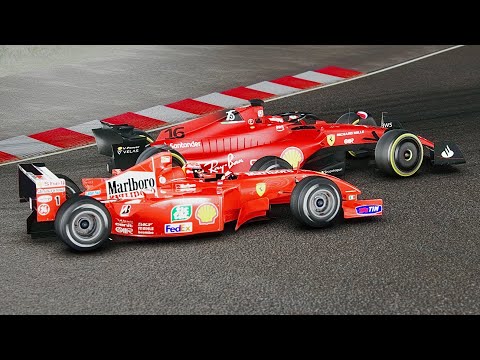 Ferrari F1 2022 F1-75 vs Ferrari F1 2001 Schumacher at Saudi Arabian Jeddah