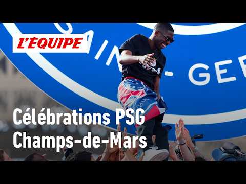 Le Champs-De-Mars EN FOLIE pour le PSG et le SHOW des joueurs sur scène