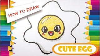 EASY DRAWING | Learn How to Draw Cute Egg for breakfast ( step by step )