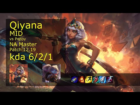 Rank 1 NA Qiyana Mid: Qiyana vs Poppy