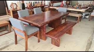 Comedor de Parota 4 sillas 1 banca