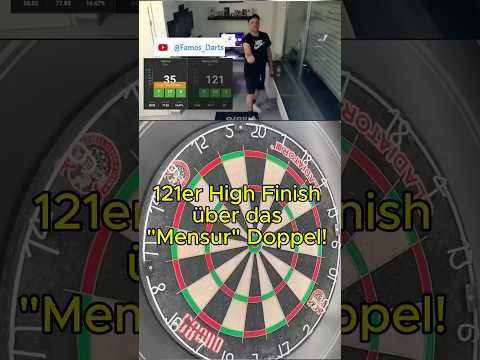 Do it like Mensur 🎯 121 über die Doppel 14 🤓#darts #scolia
