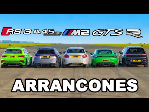 Audi RS3 vs AMG A45 vs BMW M2 vs Porsche Cayman GTS vs VW Golf R: ARRANCONES
