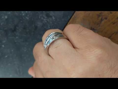 0.24 Ct. Double Row Channel Set Men's Wedding Band - TwoBirch TB-GR-0052-WG-E