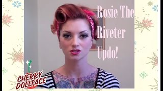 Vintage Hair Tutorial pinup bandana updo "Rosie the Riveter" by CHERRY DOLLFACE