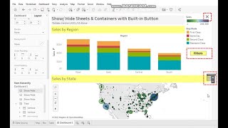 Show/Hide Containers of Tableau Dashboard with Built-in Button