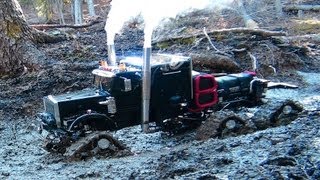 RC ADVENTURES - Muddy Tracked Semi-Truck 6X6X6 HD OVERKiLL & 4X4 "BEAST" MT on the Trail
