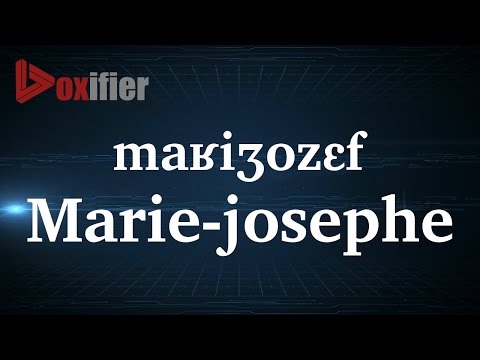 How to Pronunce Marie-Josephe in French - Voxifier.com