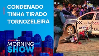Foragido da Justiça empina moto e bate em viatura; saiba mais