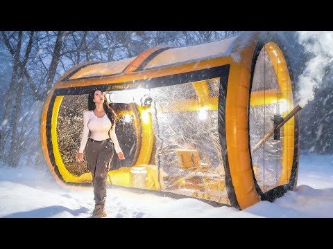 ❄️CAMPING IM SCHNEE MIT EINEM NEUEN AUFBLASBAREN ZELT