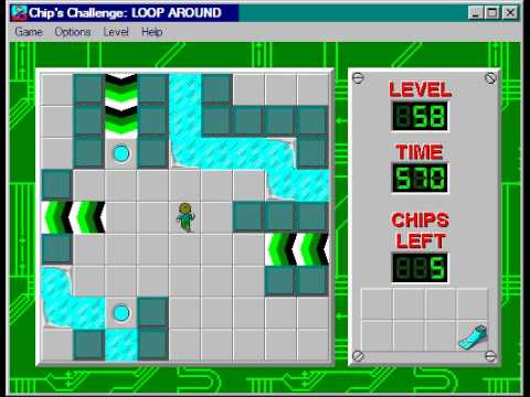 Chip's Challenge 1 Level 58 (Loop Around) - 550 seconds