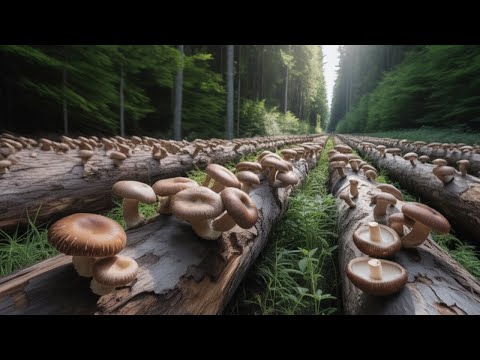 How Japanese Farming Millions of Shiitake Mushroom in Forest - Mountain Shiitake Mushroom Harvesting