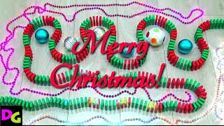 MERRY CHRISTMAS in dominoes!