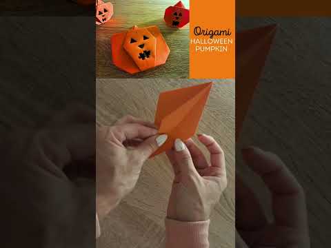 Easy Origami Halloween Pumpkin 🎃 | Quick DIY Tutorial for Halloween Decor!  #origami #papercrafts