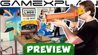 1 Hour with Labo VR! Face-On Preview + Gameplay (Goggles, Elephants, & 64 VR Plaza Games, OH MY!)