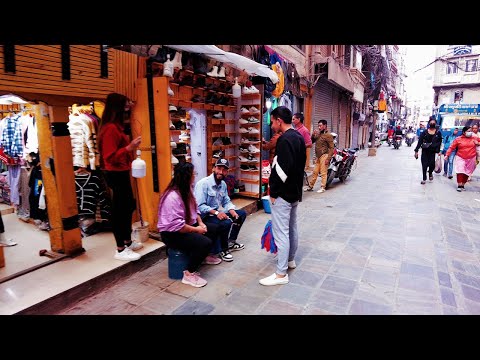 Mercados de Tihar nas cidades antigas da cidade de Katmandu, mercados de compras | Melhor época para viajar no Nepal | 4K UHD