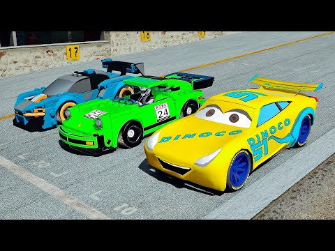 Cruz Ramirez Dinoco Edition vs LEGO Porsche 911 Turbo vs Lego McLaren Senna at Top Gear