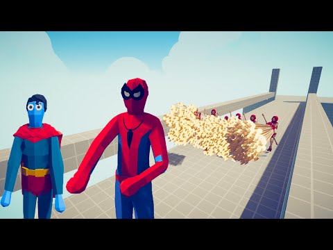 SPIDER MAN SUPERMAN vs 5x EVERY GOD - Totally Accurate Battle Simulator TABS