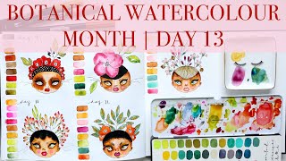 🎉🎉 BOTANICAL Watercolour Month Day 13 | Step by Step Tutorial JUL 2024