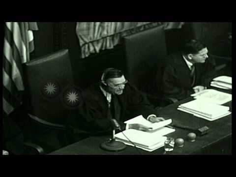 Judge Michale A Musmanno starts with the proceedings and defendants present at IG...HD Stock Footage
