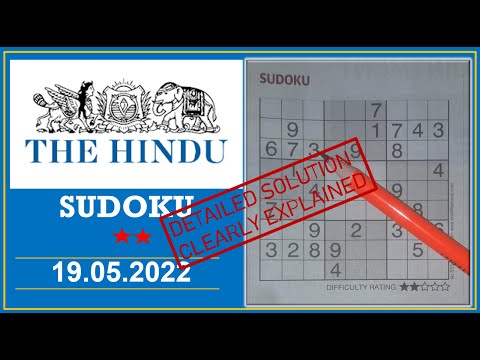 How to Solve 2 Star Hindu  Sudoku May 19, 2022 -  Step By Step Solution