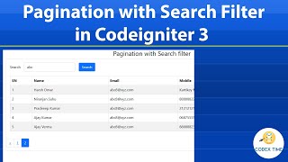 Pagination with search filter in Codeigniter 3  | PHP | Bootstrap 5 | MySql