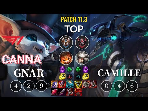 T1 Canna Gnar vs Camille Top - KR Patch 11.3