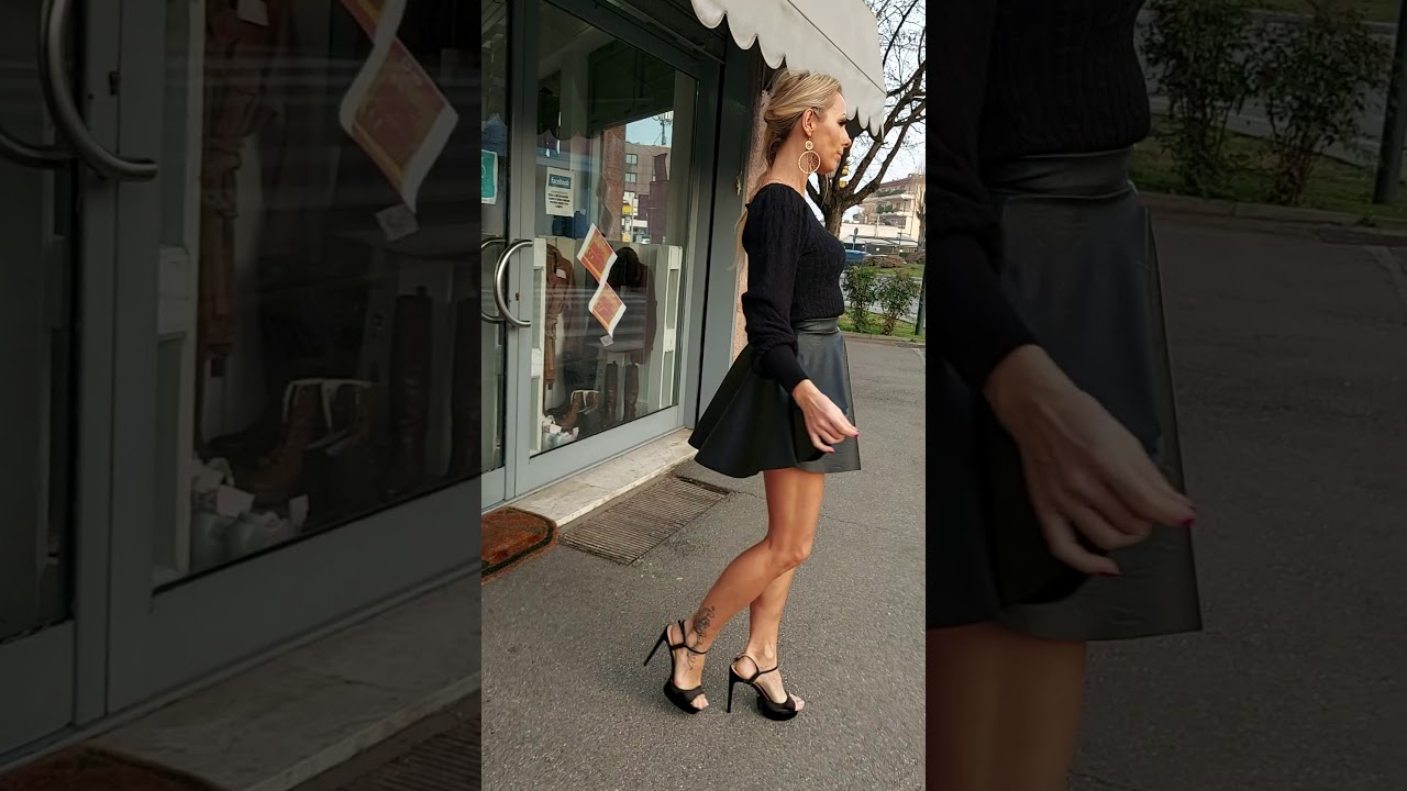 outfit gonna bicolor bianca e nera e maglia monospalla