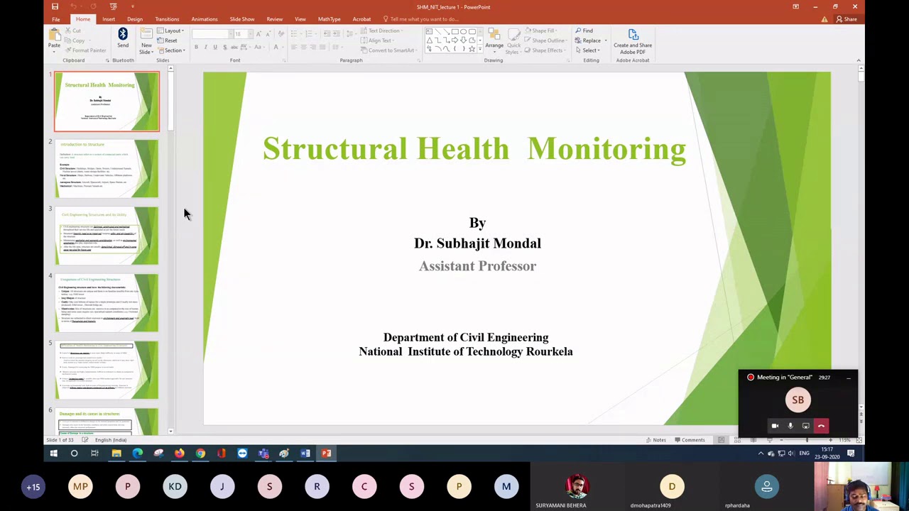 D2S2: Introduction to Structural health Monitoring by Dr. Subhajit Mondal