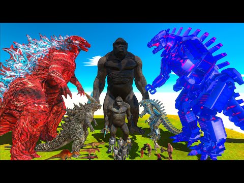 Team Red Godzilla vs Team Black Kong vs Team Blue Mechagodzilla