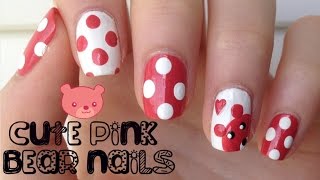 Easy Peeking Bear Nail Art | DIYDazzleNails