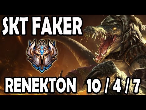 SKT T1 Faker RENEKTON vs LEBLANC (MID) Ranked Challenger Korea
